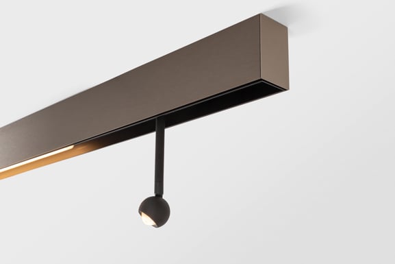 Bronze linear lighting with spotlight