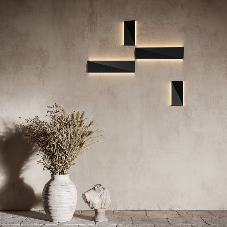 Black square wall lighting