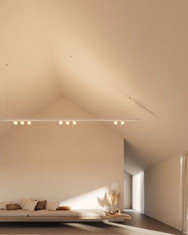 Pendant track lighting in attick