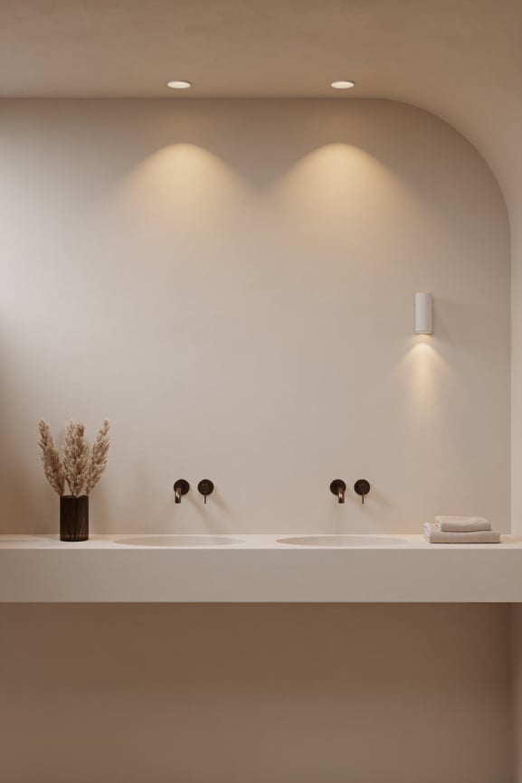 Wall lighting in bathroom