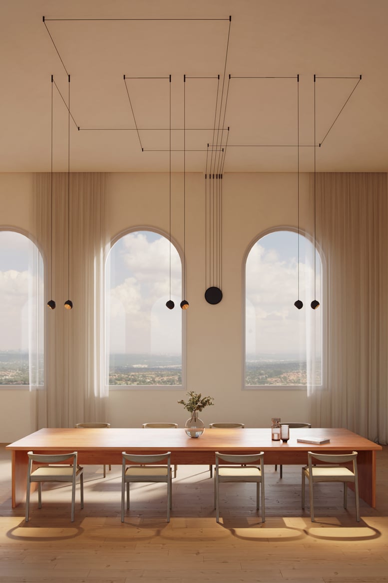 Pendants in office meeting room