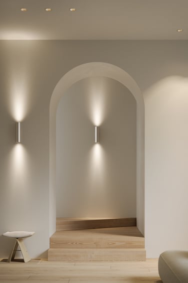 Recessed lighting in alcove