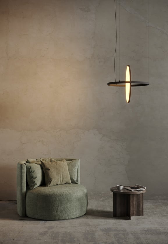 Suspended lighting in inspirational setting