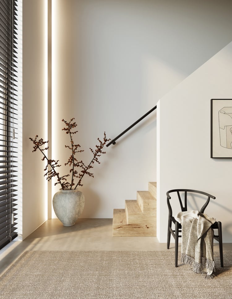 Linear lighting in hallway