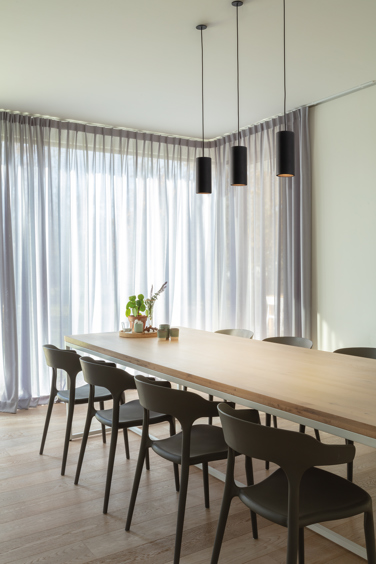 Pendants above dining table